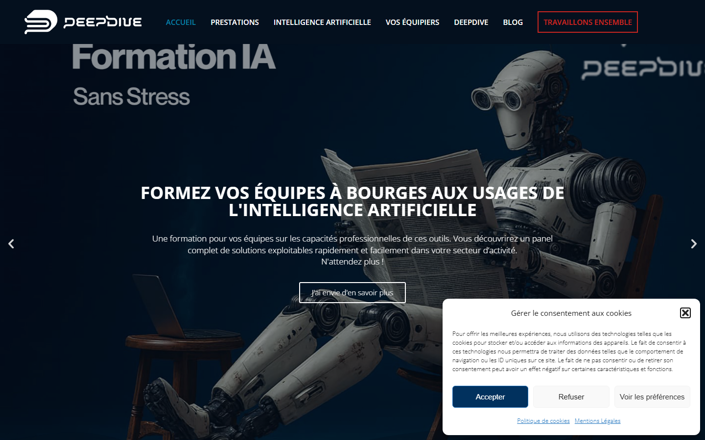 Aperçu du site de DeepDive