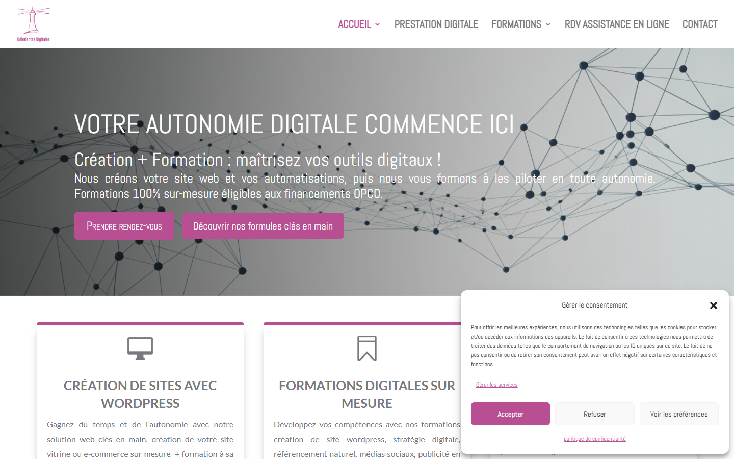 Aperçu du site de Les Déferlantes Digitales