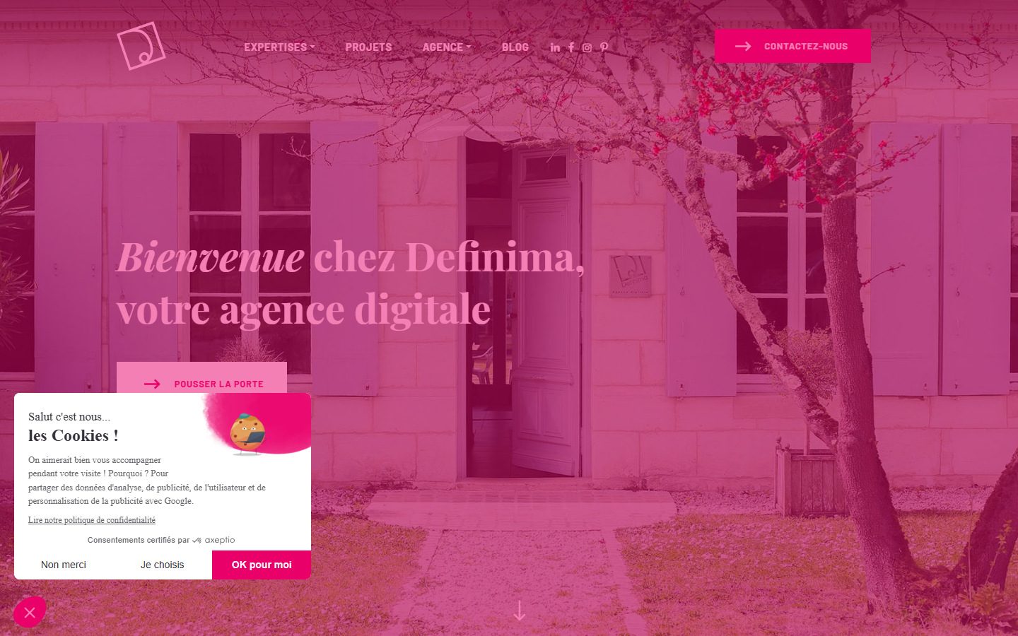 Aperçu du site de DEFINIMA