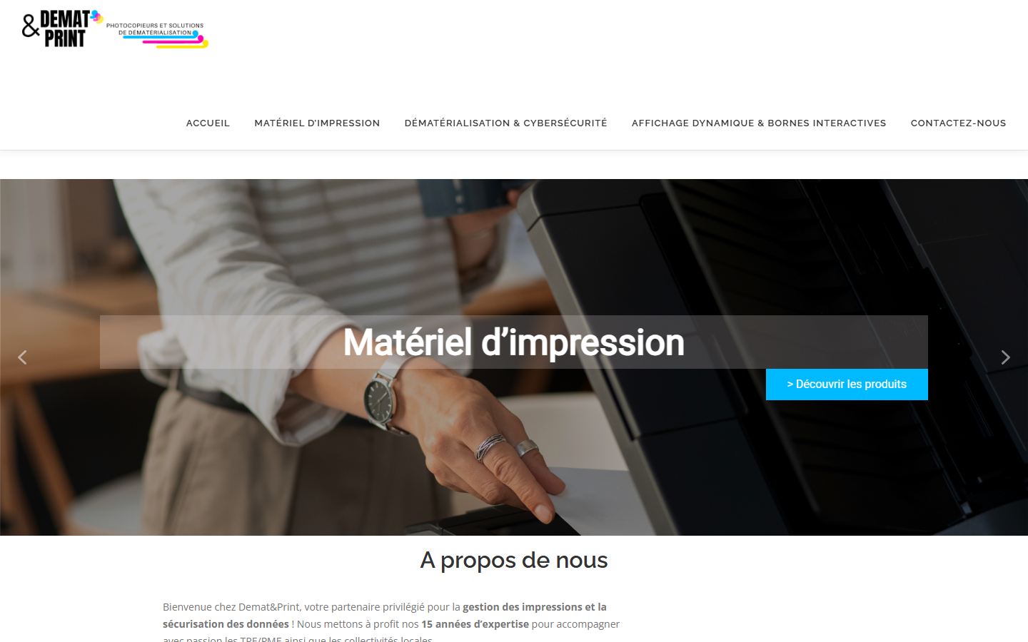 Aperçu du site de DEMAT&PRINT
