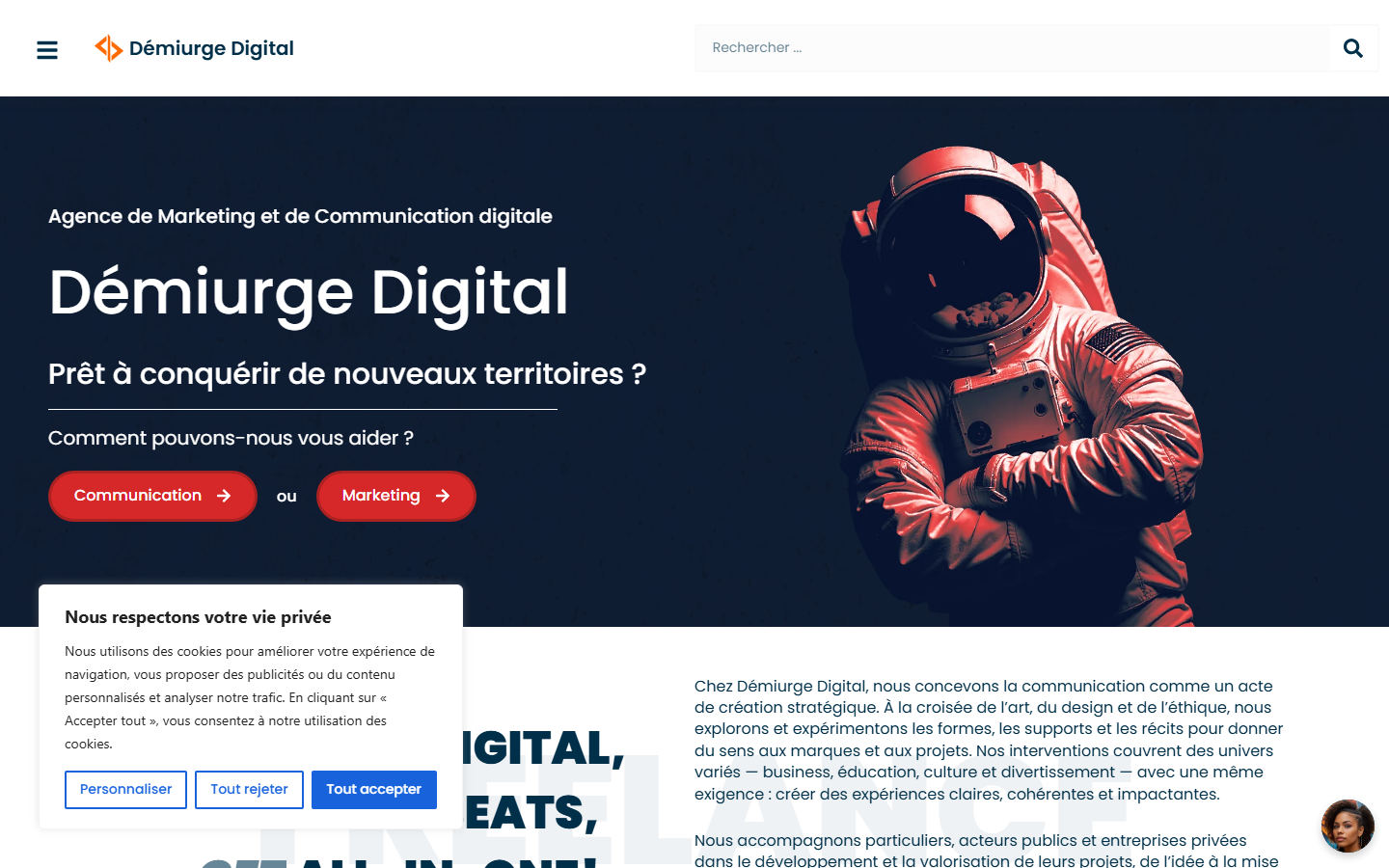 Aperçu du site de Démiurge Digital Eirl