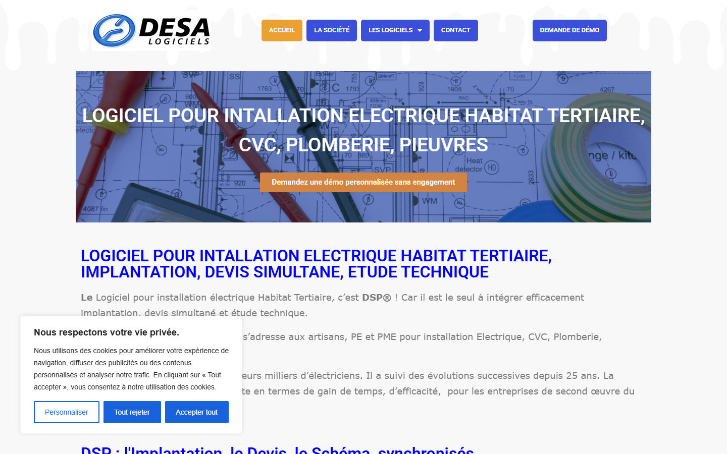 Aperçu du site de DESA LOGICIELS