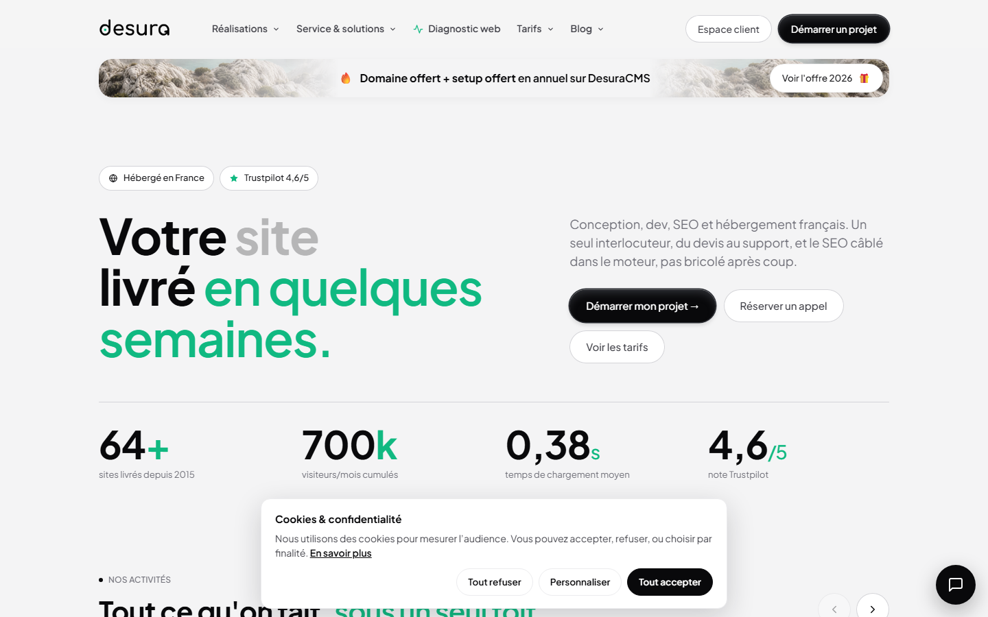Aperçu du site de Desura
