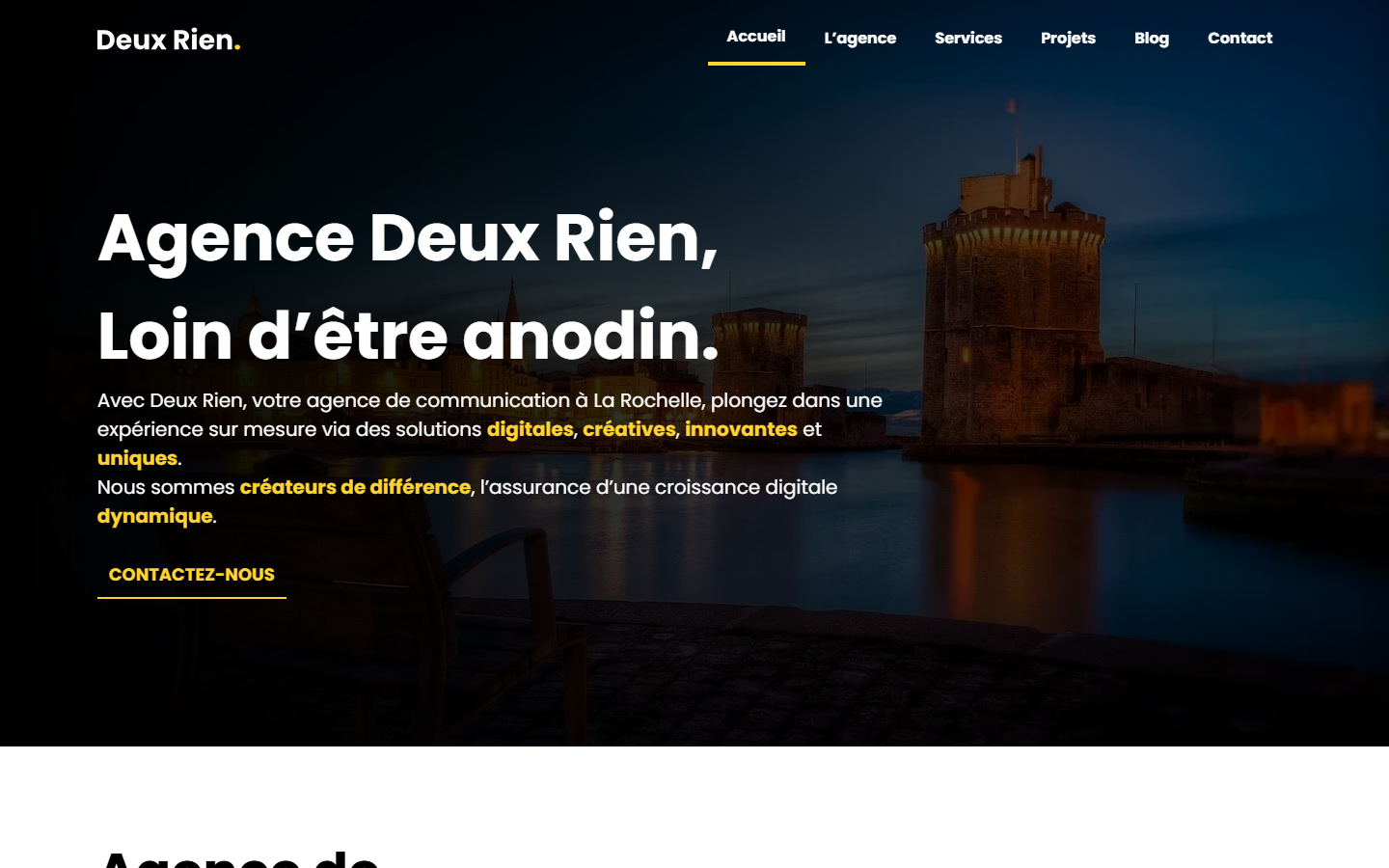 Aperçu du site de Deux Rien