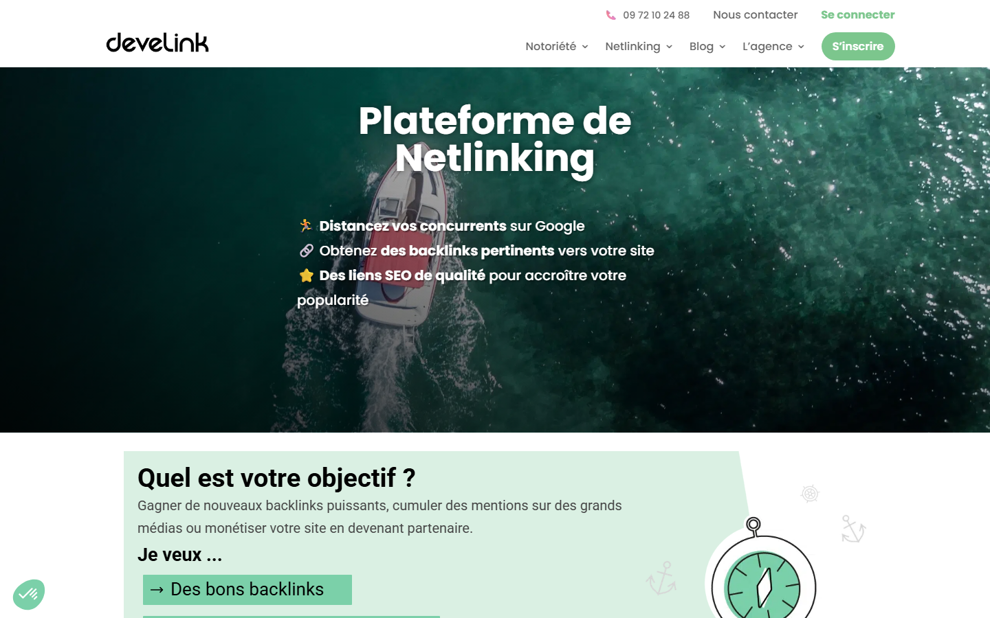 Aperçu du site de DEVELINK