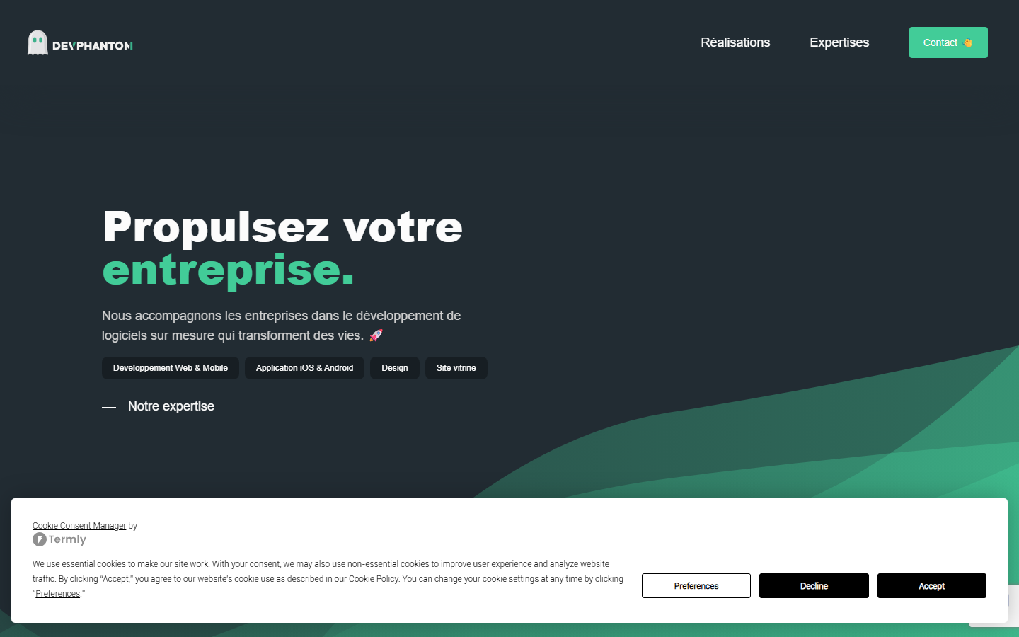 Aperçu du site de DEVPHANTOM