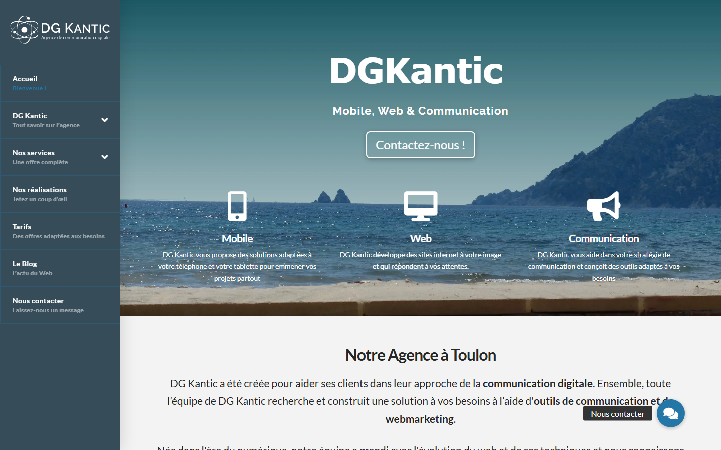 Aperçu du site de DG Kantic