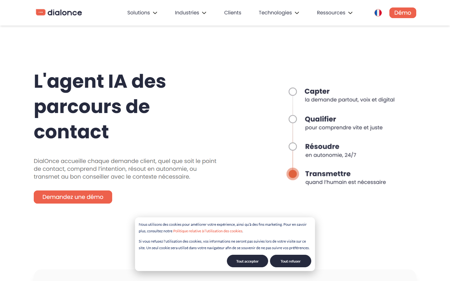 Aperçu du site de DialOnce