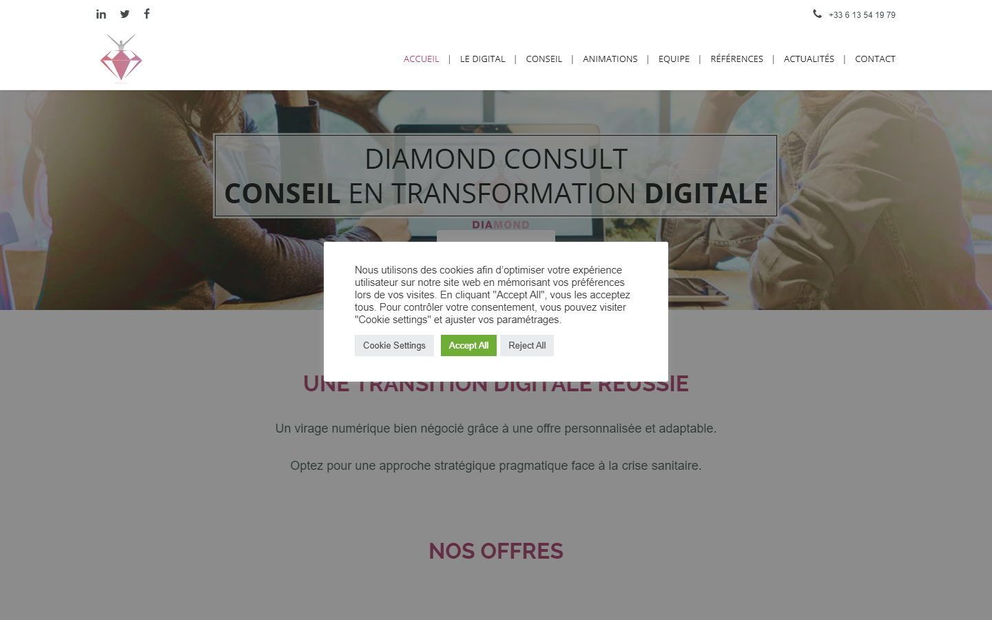 Aperçu du site de Diamond-Consult