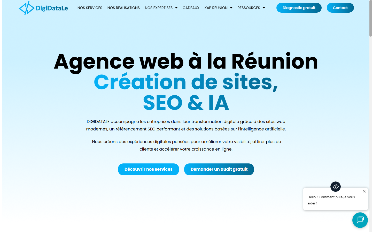 Aperçu du site de DIGIDATALE