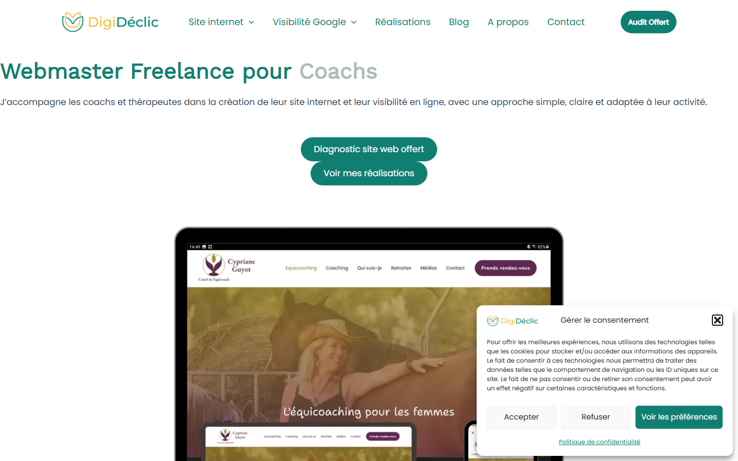 Aperçu du site de Laetitia Tanchoux EI