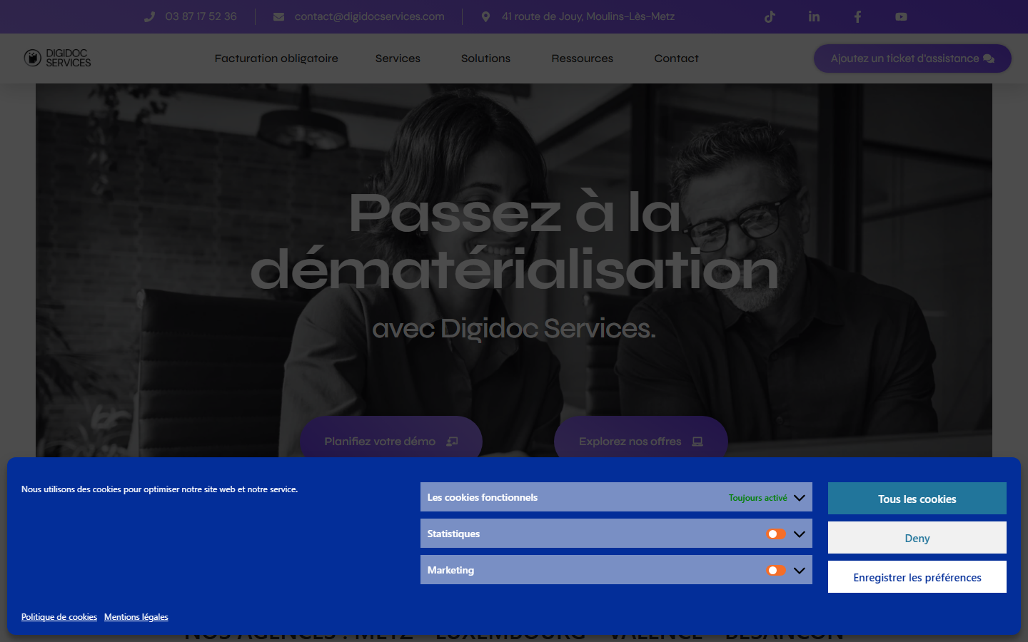 Aperçu du site de DIGIDOC
