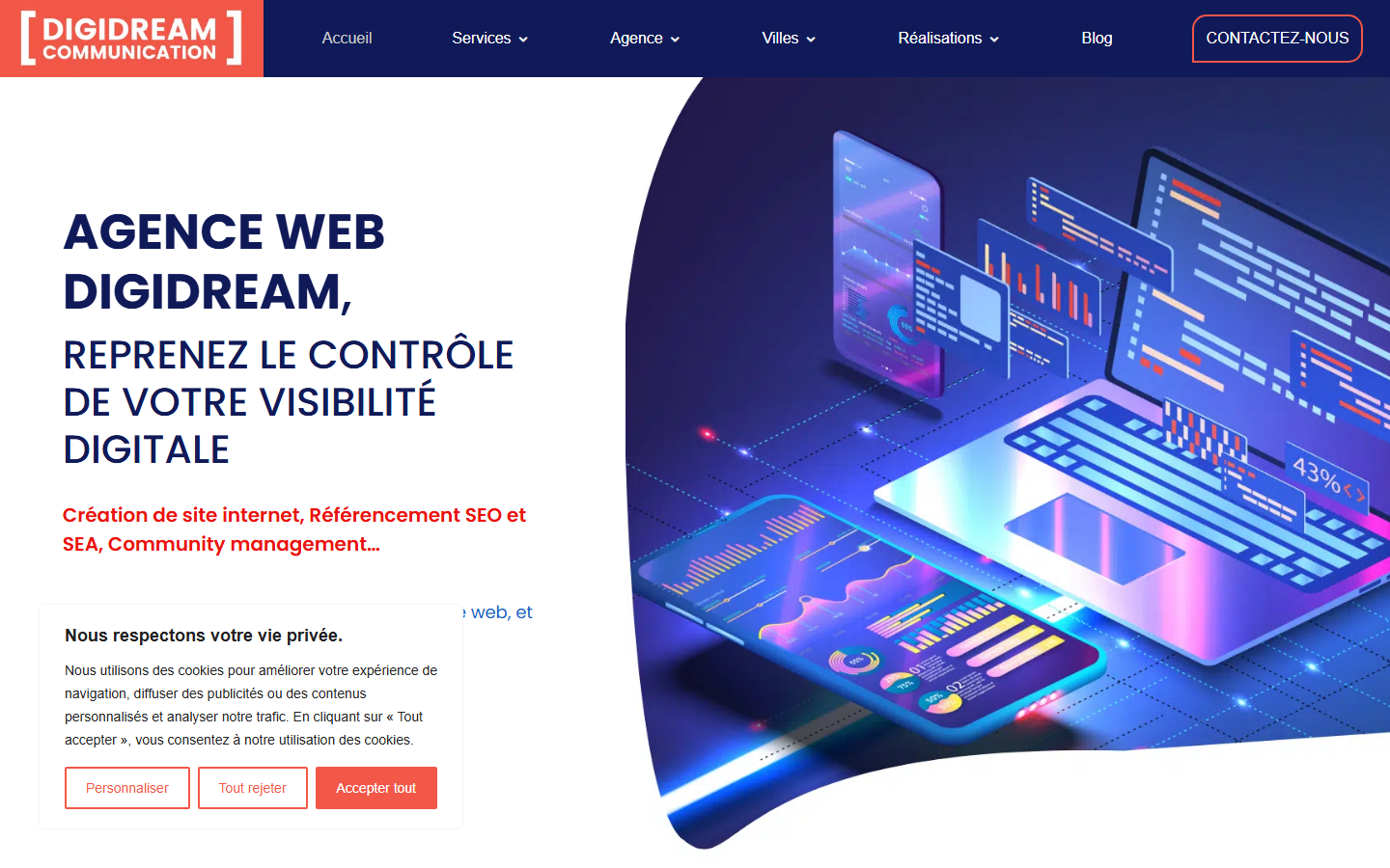 Aperçu du site de DIGIDREAM
