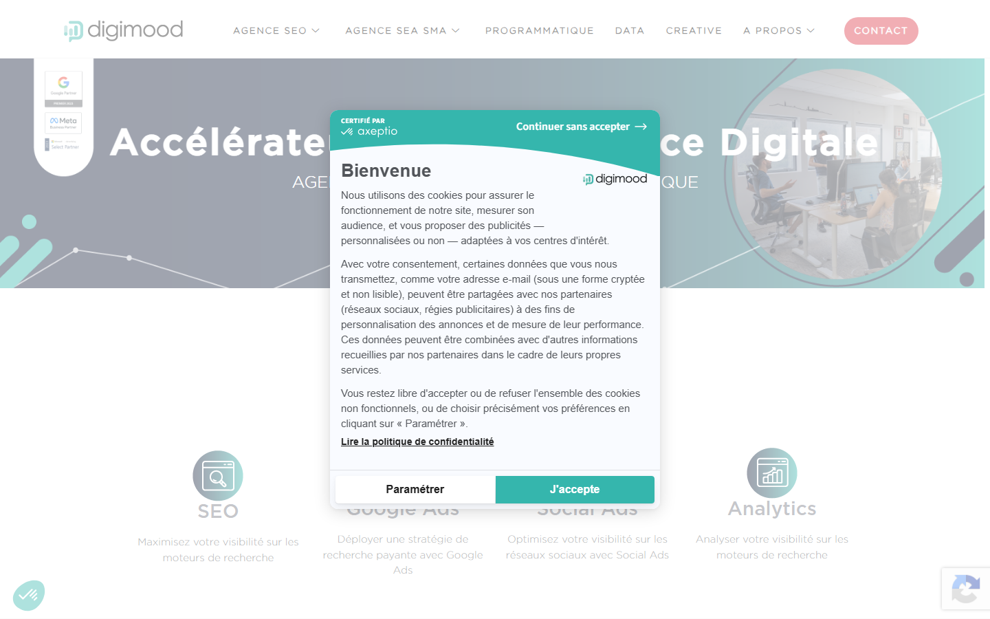 Aperçu du site de DIGIMOOD