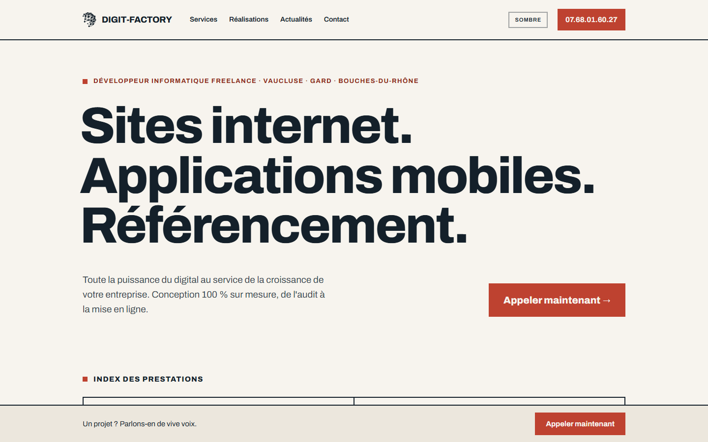 Aperçu du site de DIGIT FACTORY