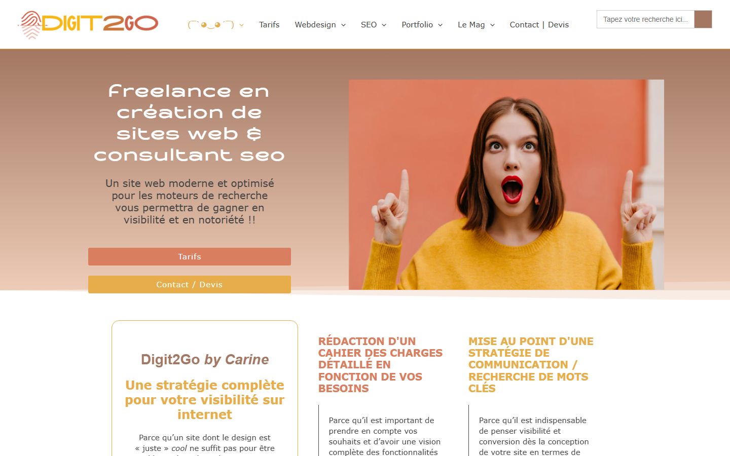 Aperçu du site de Digit2Go - Carine van Putten