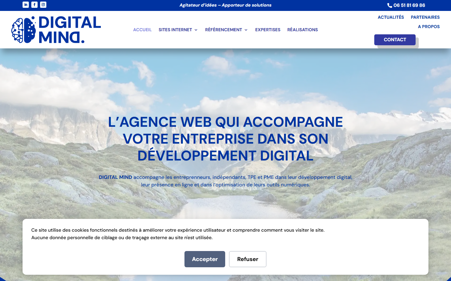 Aperçu du site de DIGITAL MIND