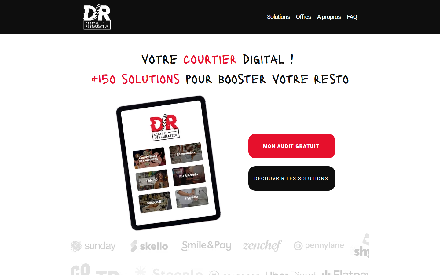 Aperçu du site de Digital Restaurateur