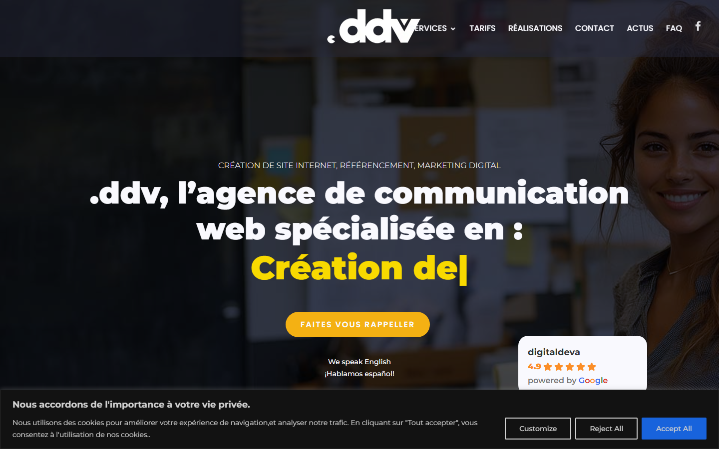 Aperçu du site de Digitaldeva