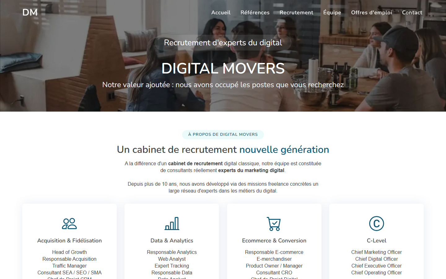 Aperçu du site de DIGITAL MOVERS