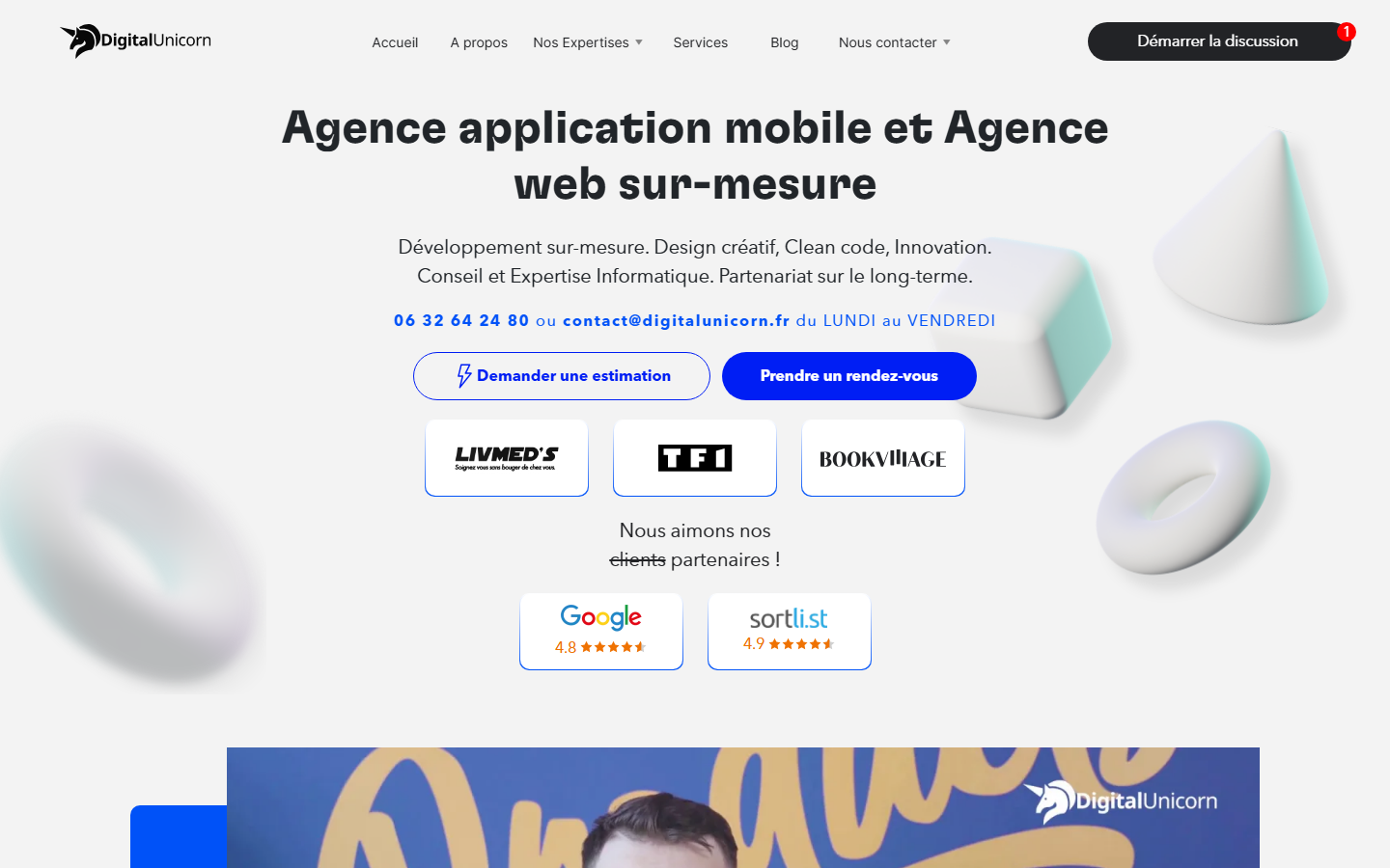Aperçu du site de DIGITAL UNICORN
