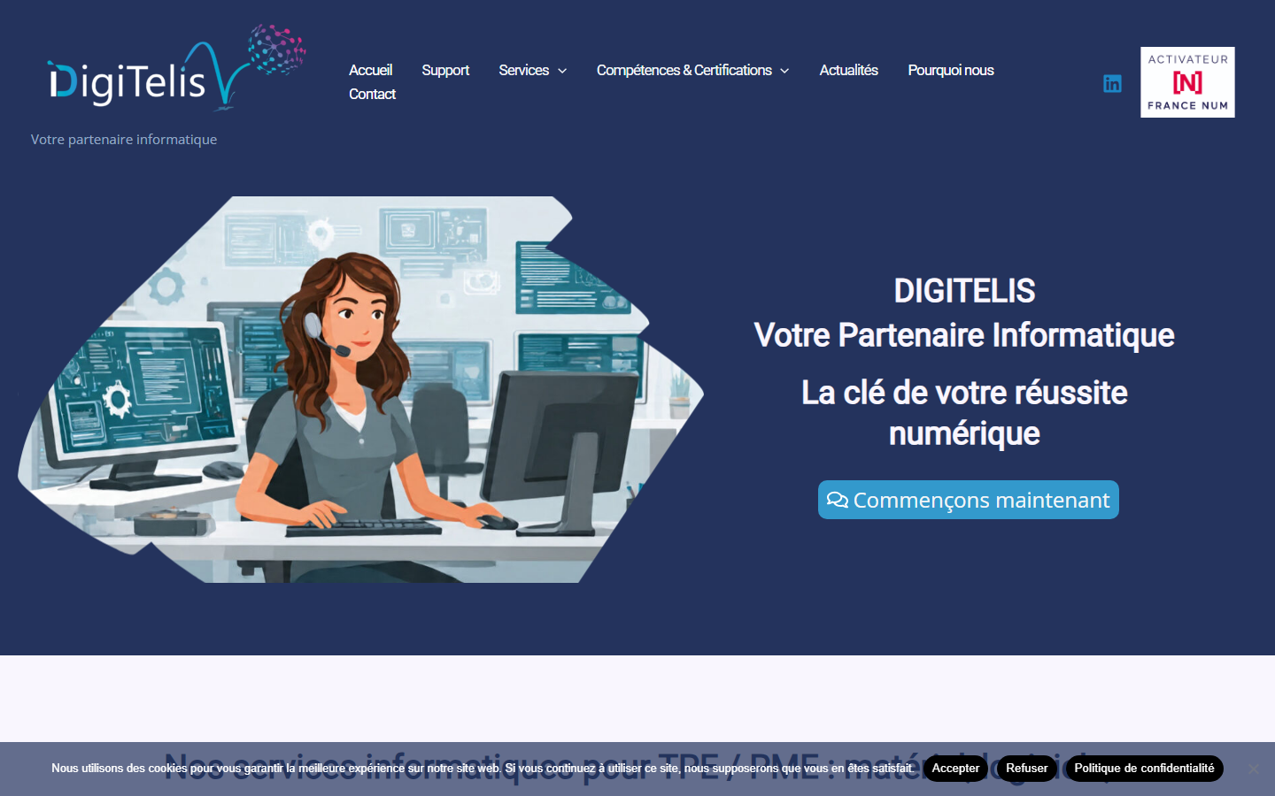 Aperçu du site de DIGITELIS