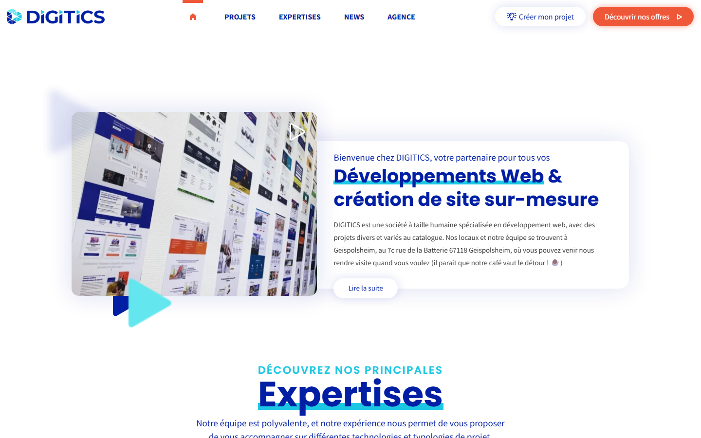 Aperçu du site de DIGITICS