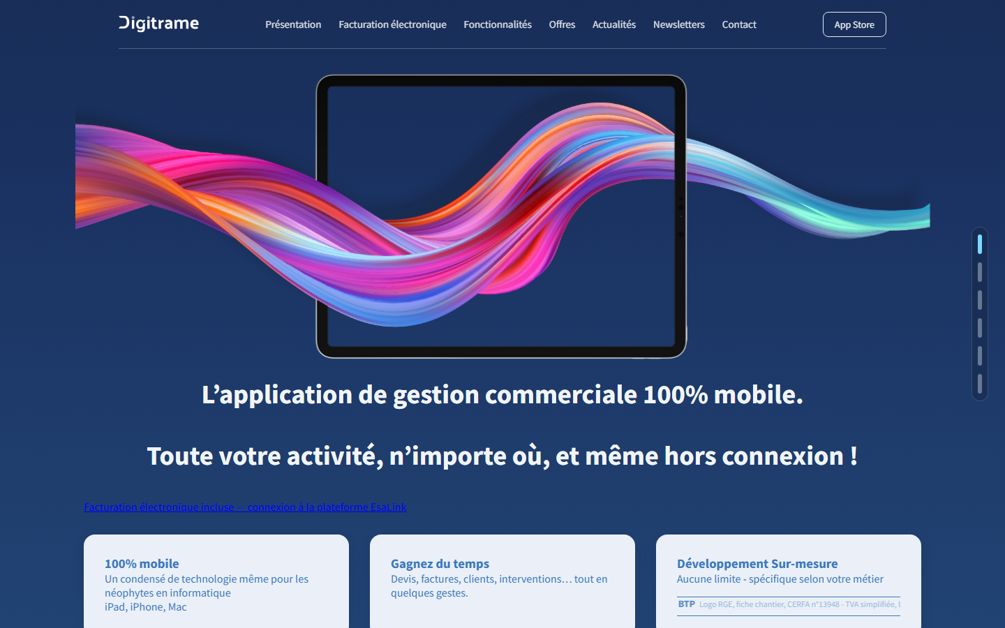 Aperçu du site de DIGITRAME