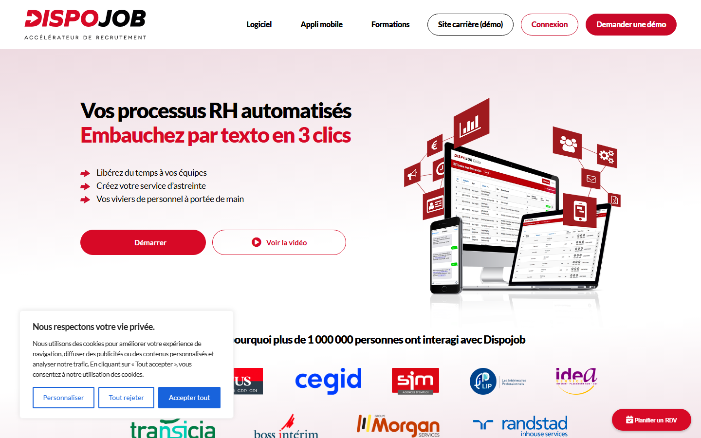 Aperçu du site de Dispojob