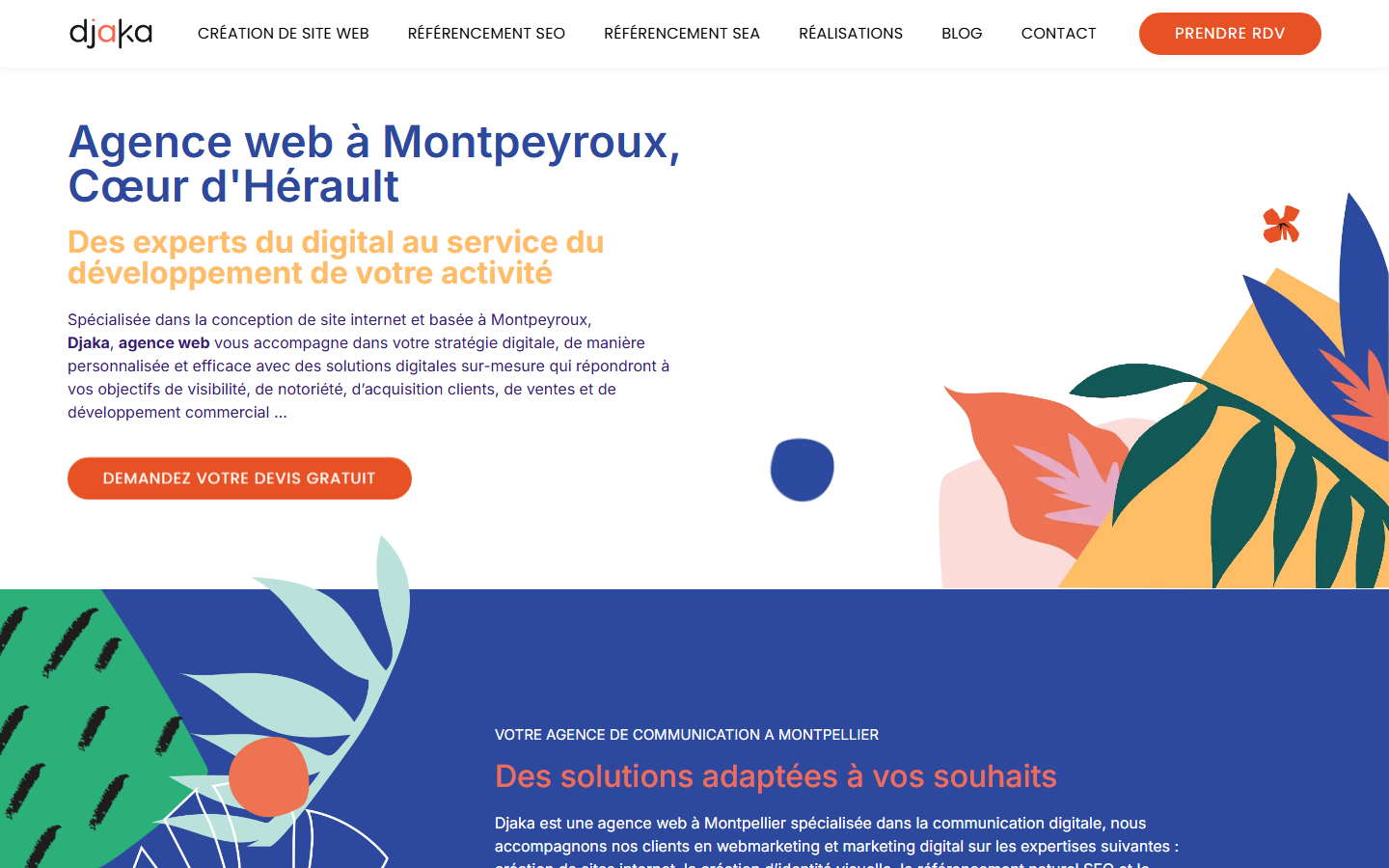 Aperçu du site de Djaka agence web