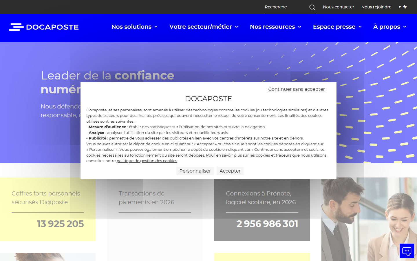Aperçu du site de DOCAPOSTE