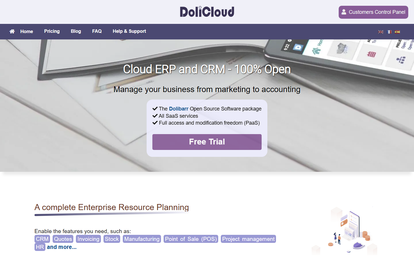 Aperçu du site de DOLICLOUD