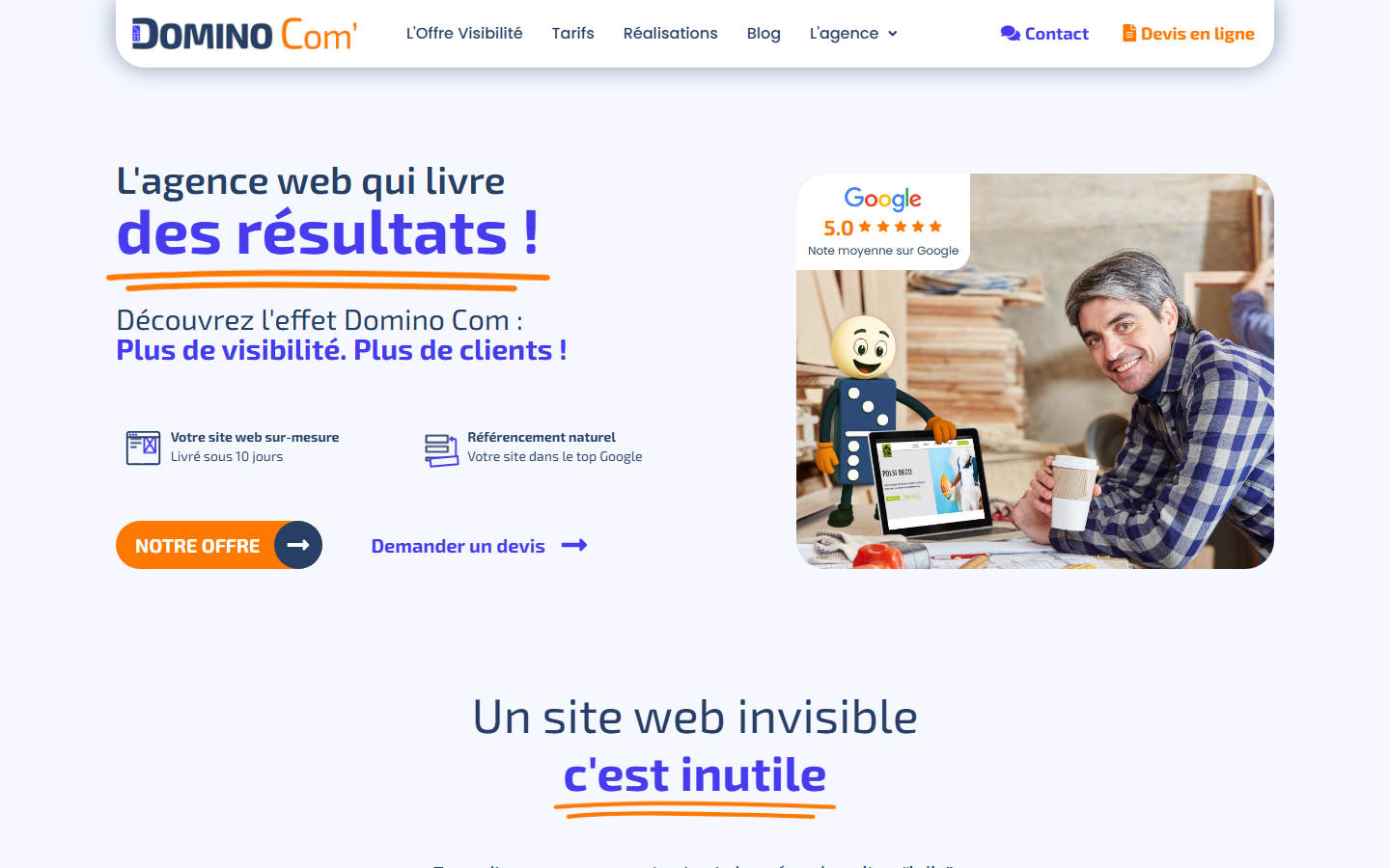 Aperçu du site de DOMINO COM