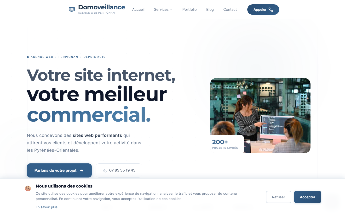 Aperçu du site de Domoveillance