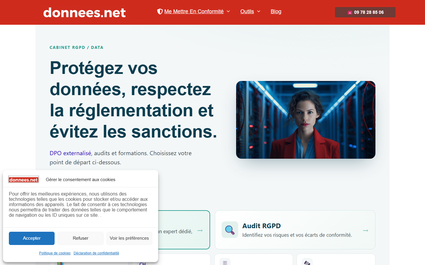 Aperçu du site de Données.net