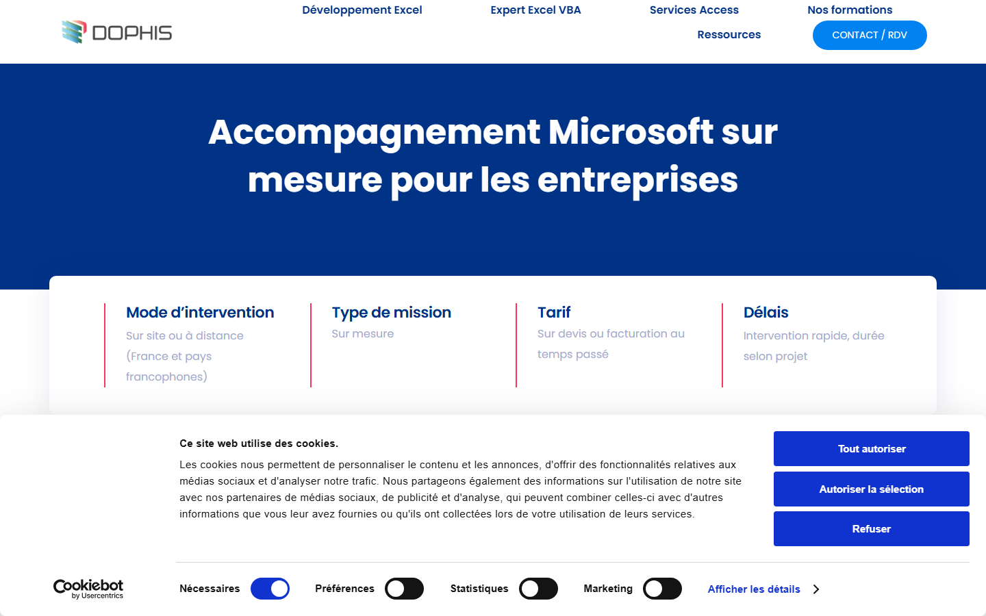 Aperçu du site de DOPHIS