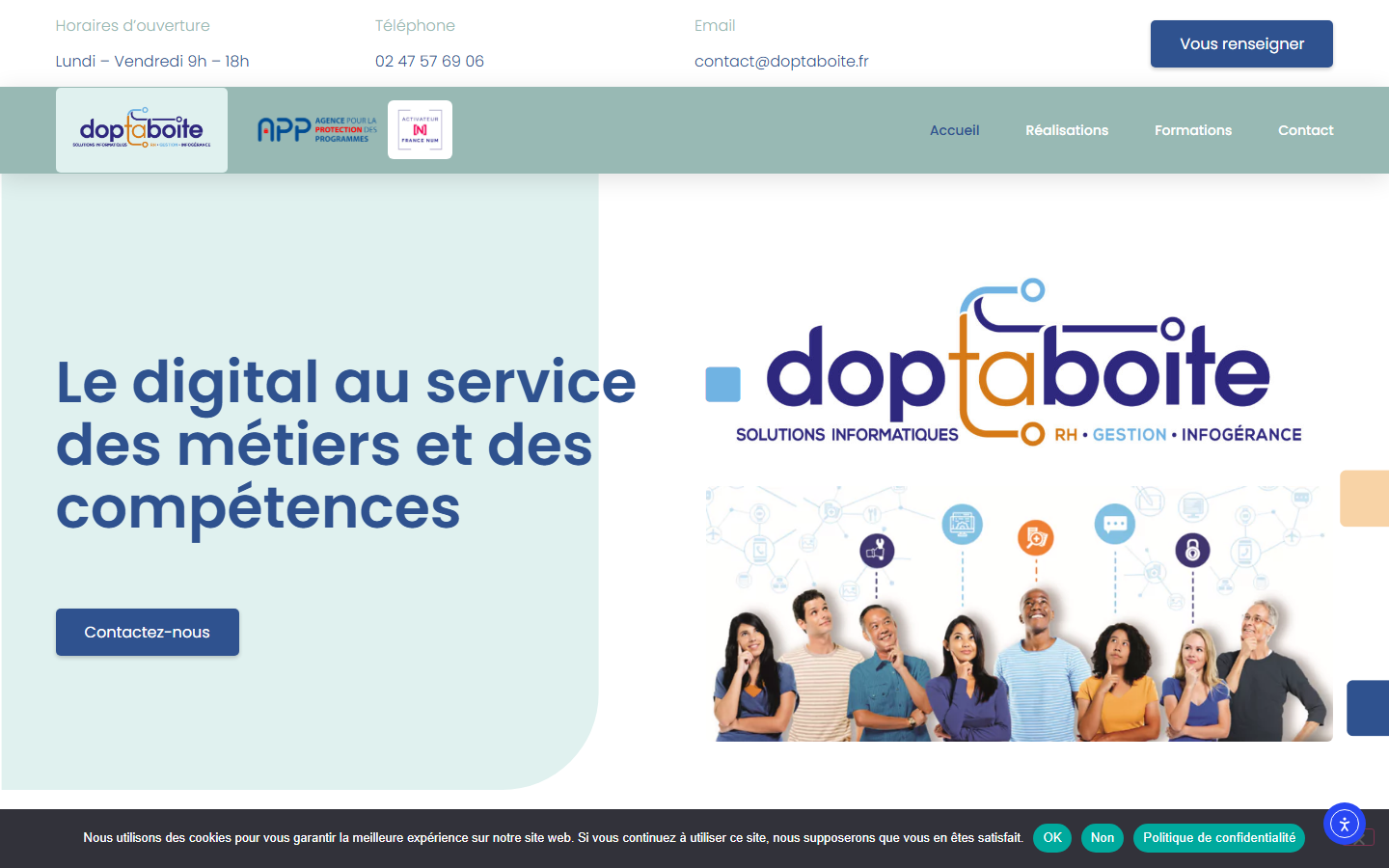 Aperçu du site de SARL DopTaBoite
