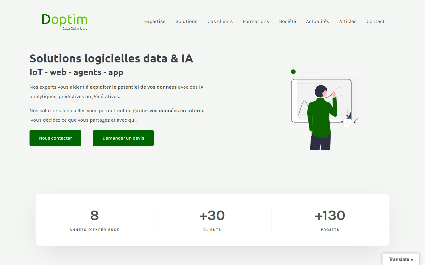 Aperçu du site de DOPTIM