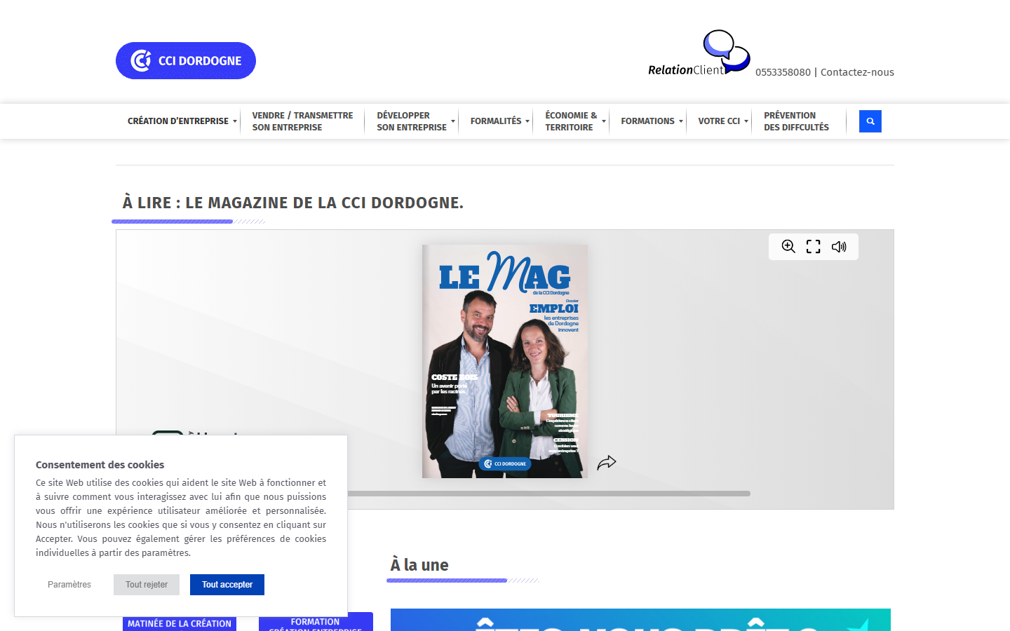 Aperçu du site de CHAMBRE DE COMMERCE INDUSTRIE DORDOGNE