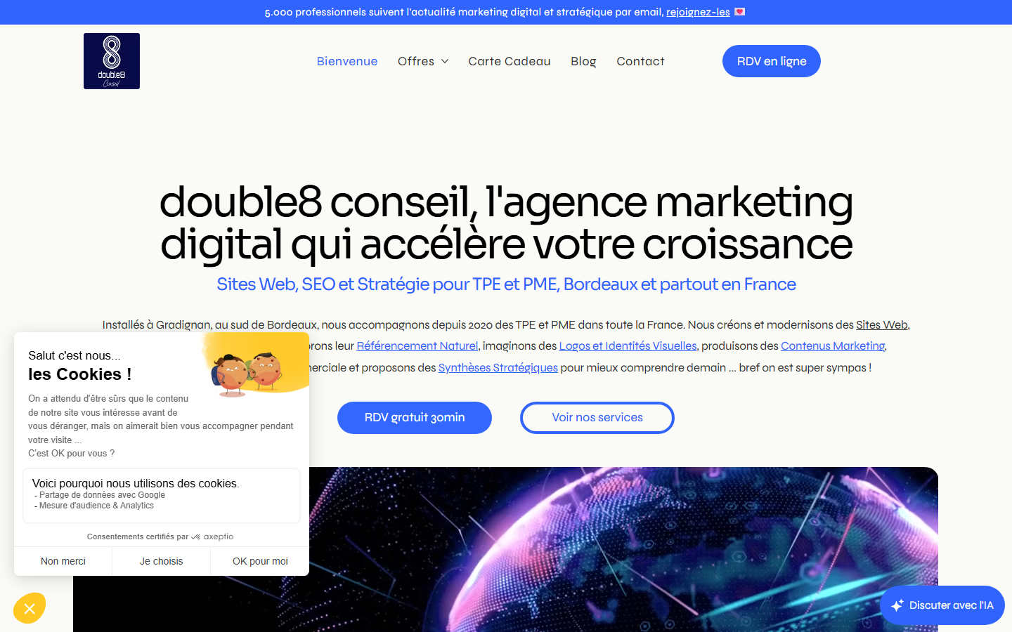 Aperçu du site de double8 conseil