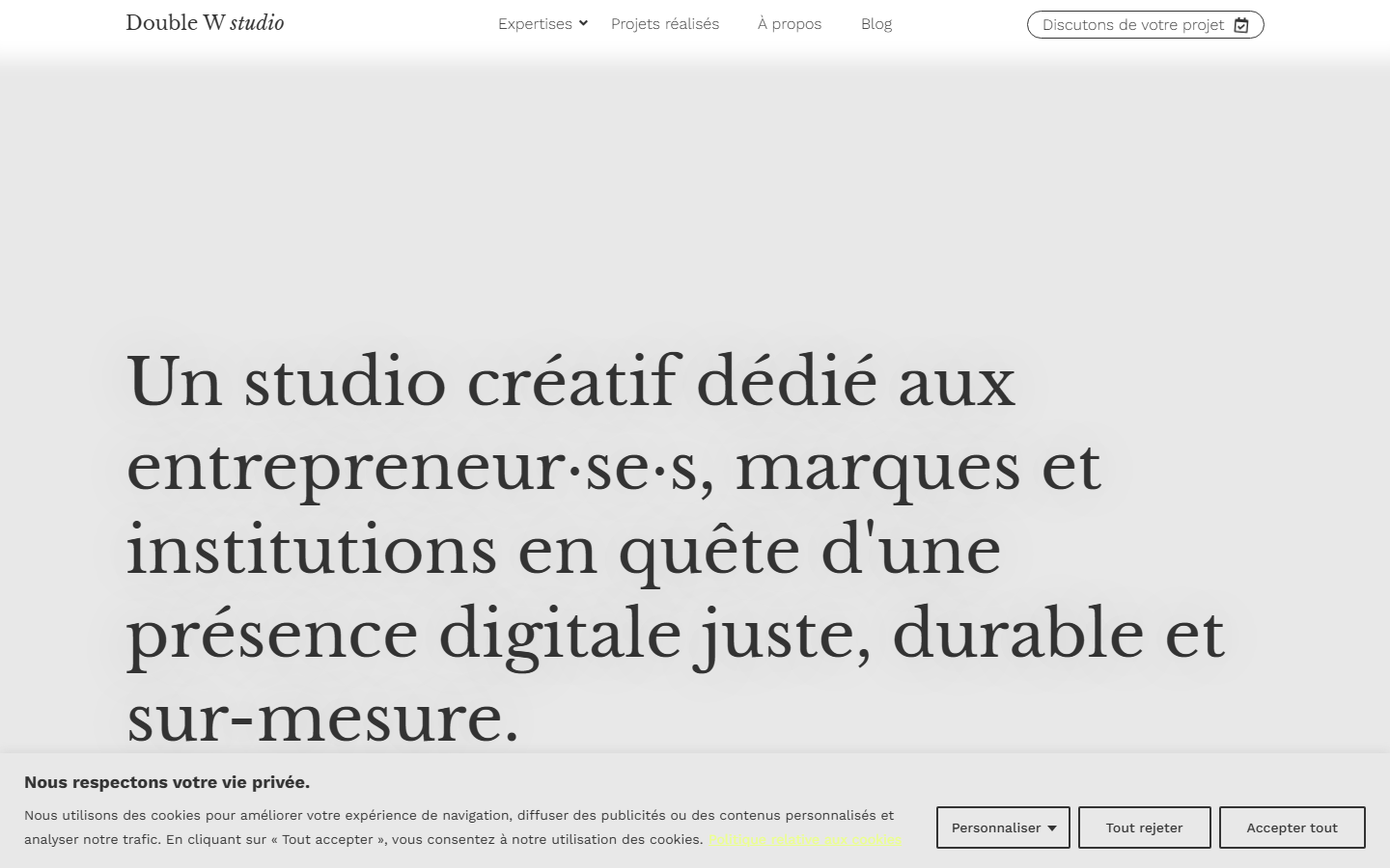 Aperçu du site de Double W studio