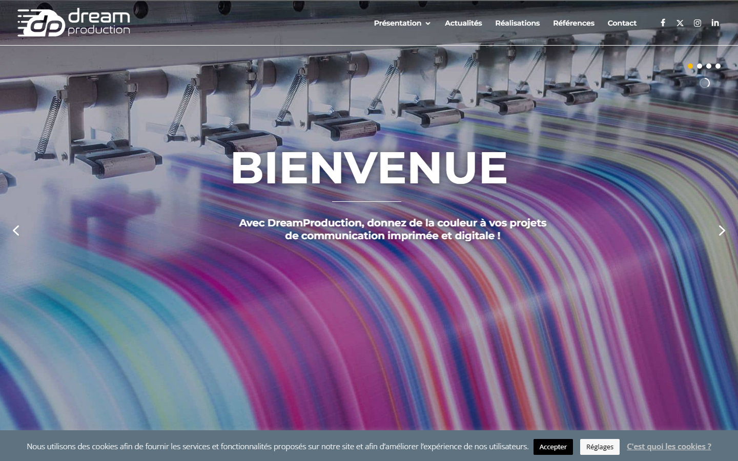 Aperçu du site de DreamProduction