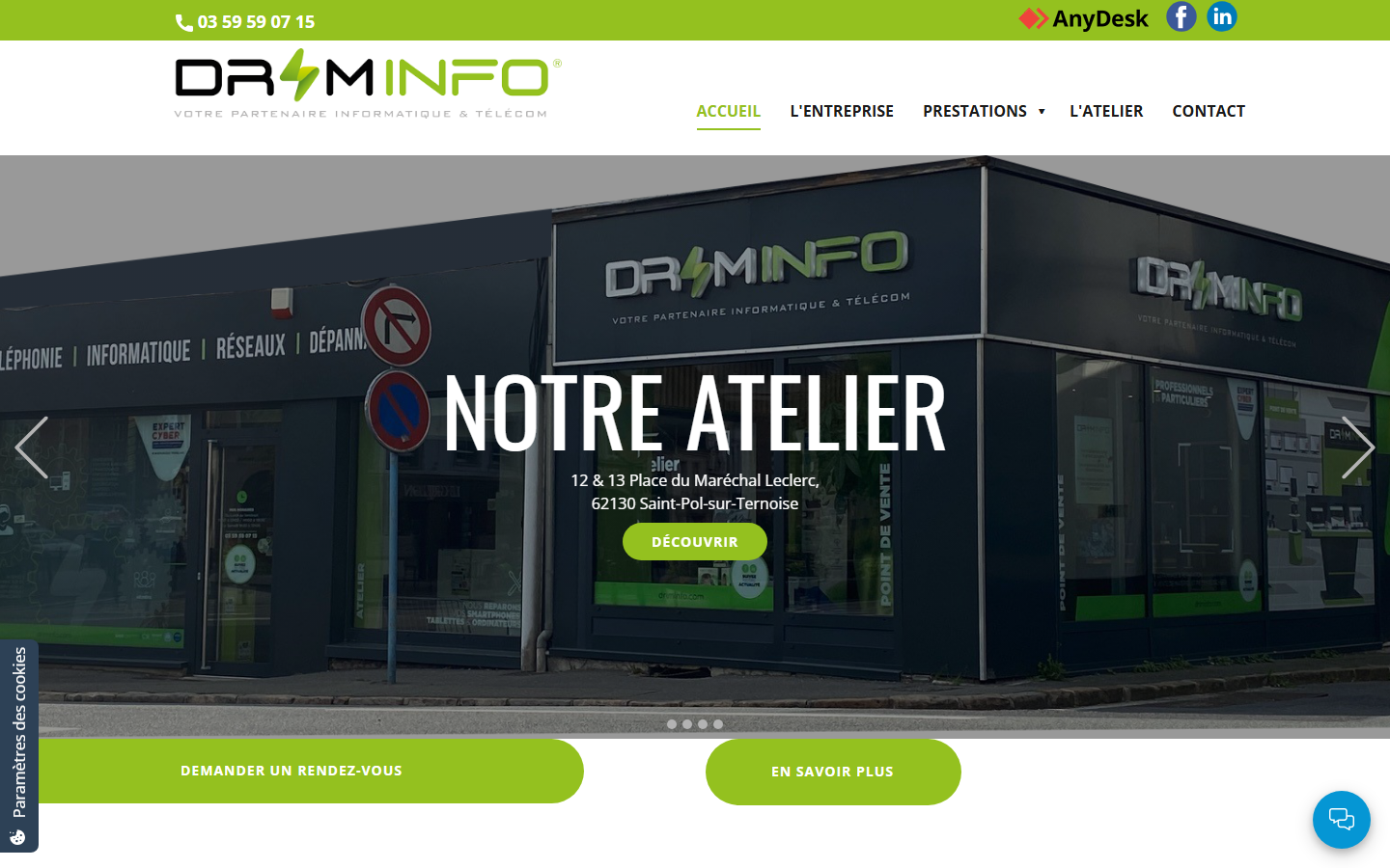 Aperçu du site de DRIMINFO