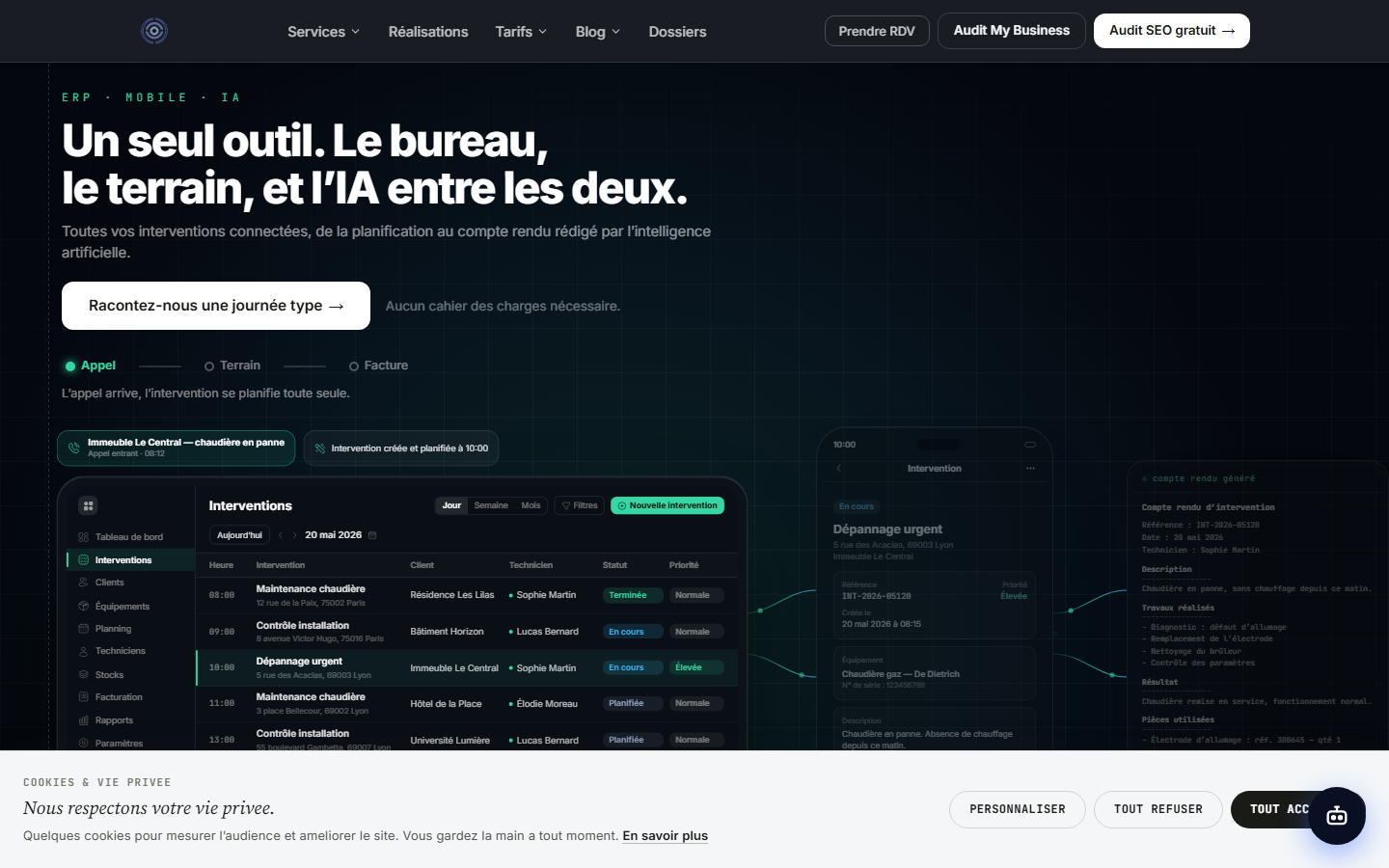 Aperçu du site de DRYLEAD
