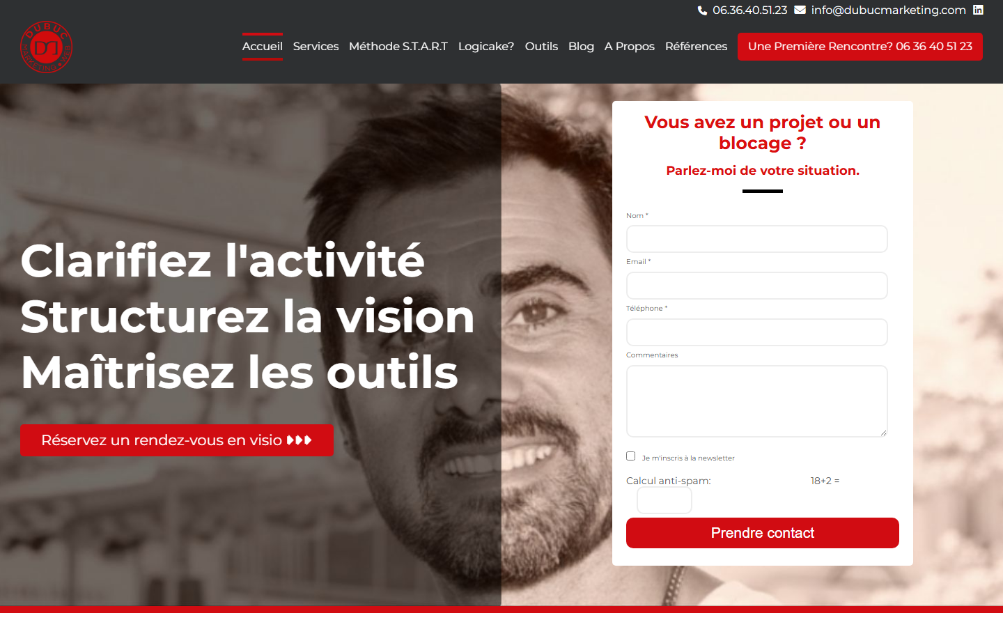 Aperçu du site de Dubuc Marketing
