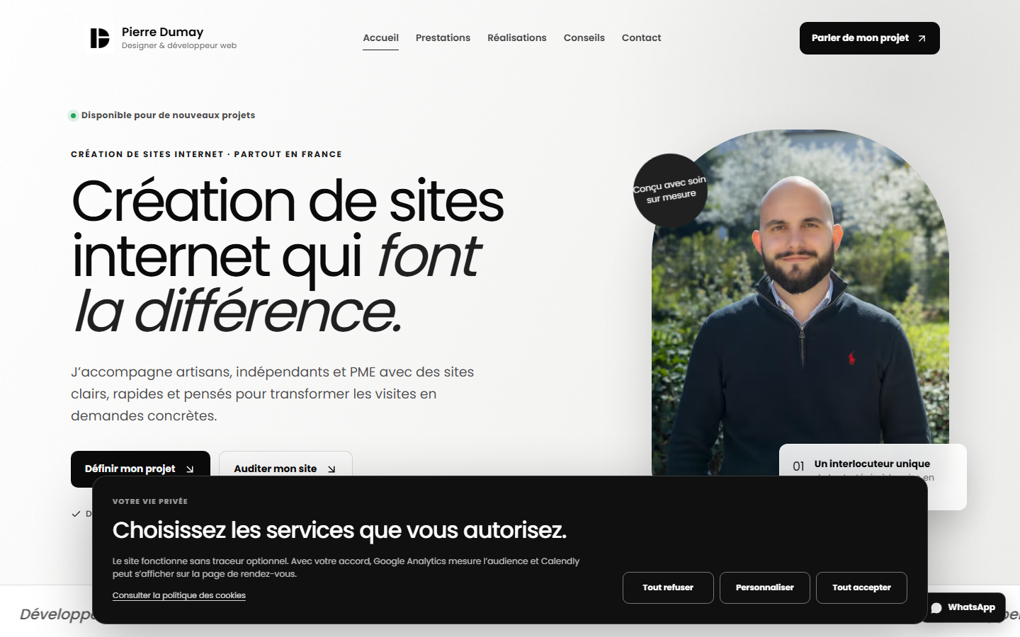 Aperçu du site de Pierre DUMAY