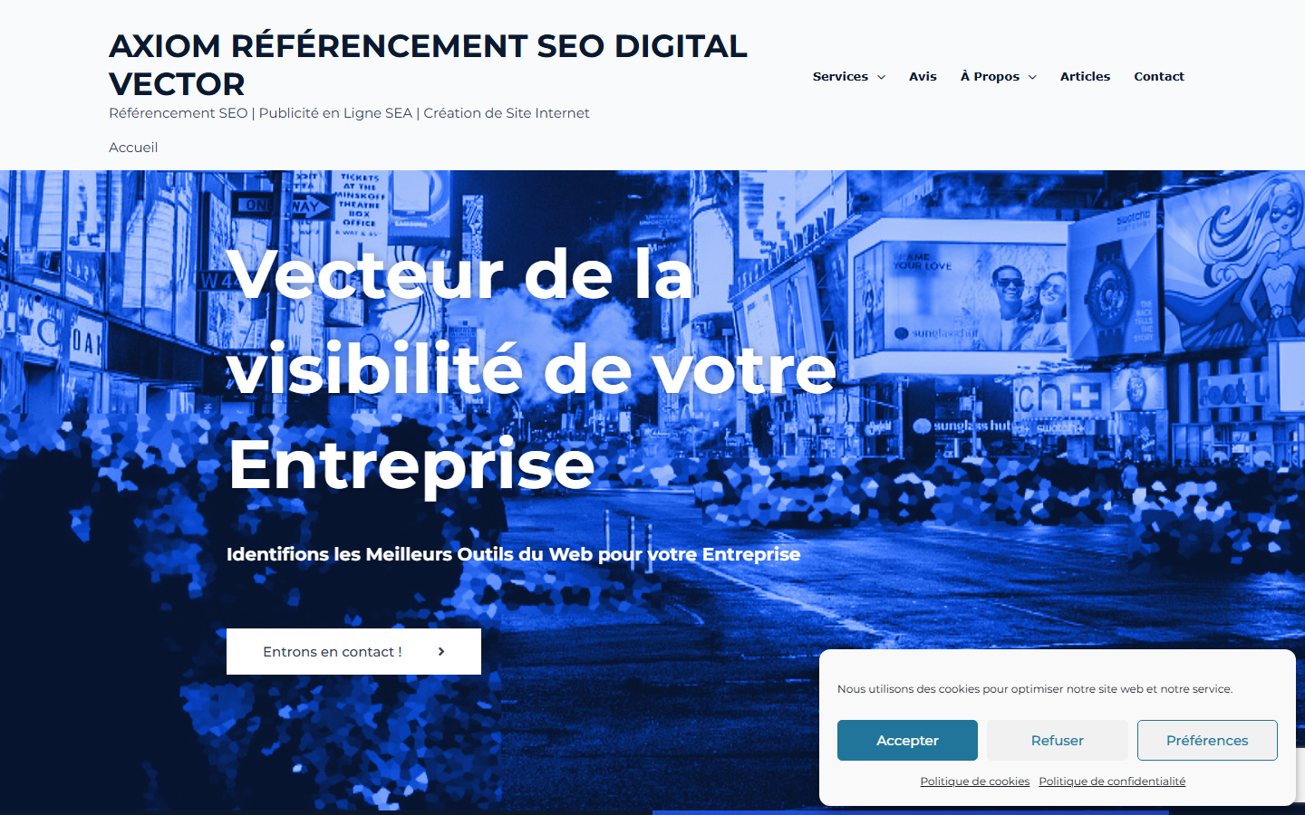 Aperçu du site de Axiom Référencement SEO Digital Vector