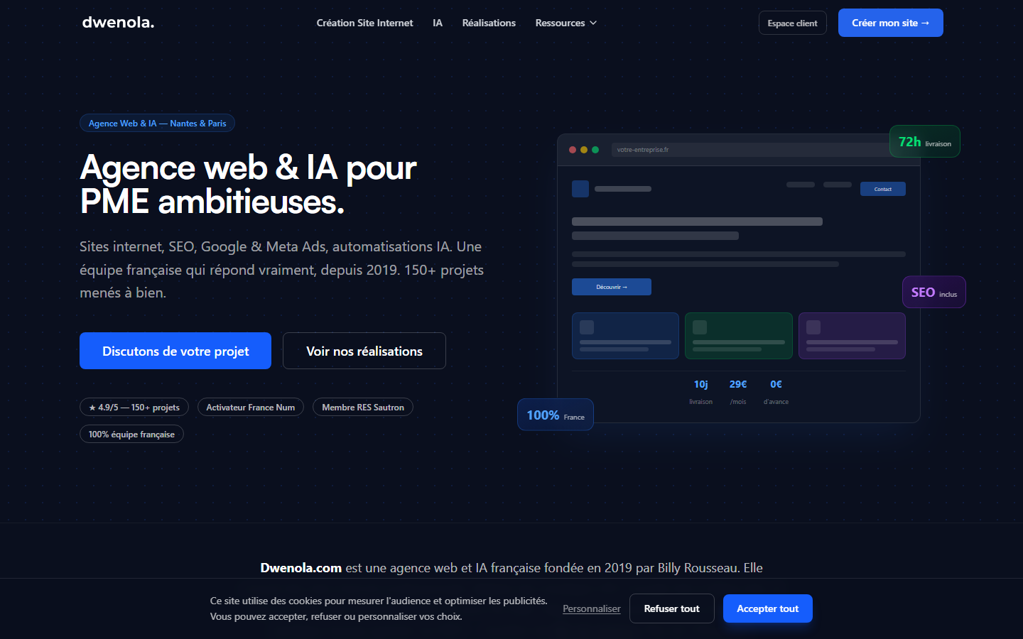 Aperçu du site de GROUPE DWENOLA