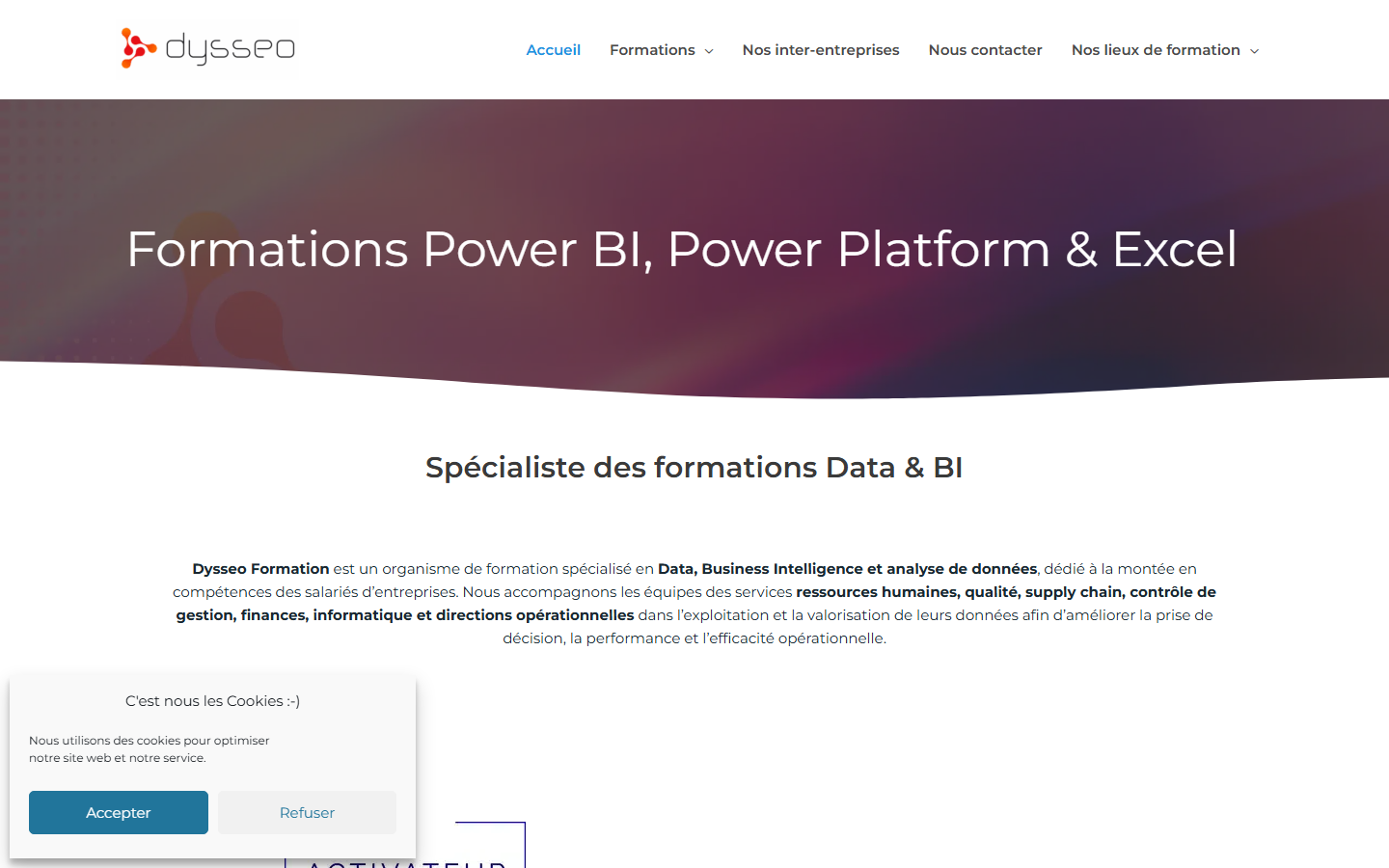 Aperçu du site de DYSSEO FORMATION