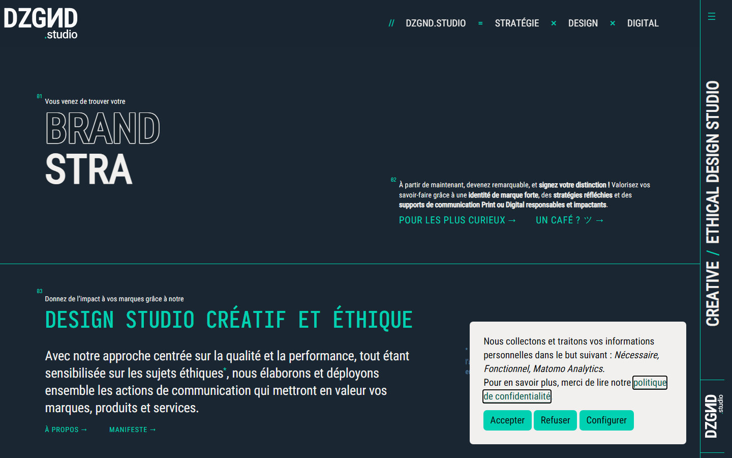Aperçu du site de DZGND.studio